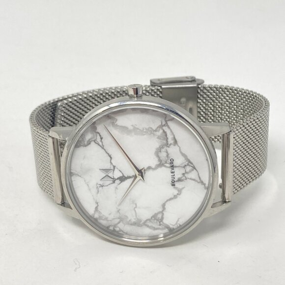 MVMT Watch Women 38mm Silver Tone Marble Dial Mesh Band New Battery main image 6